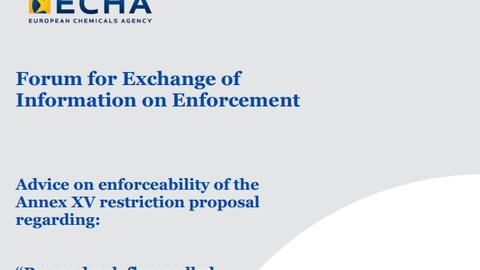 PFAS: Europäisches Enforcement Forum empfiehlt ECHA, nachzubessern